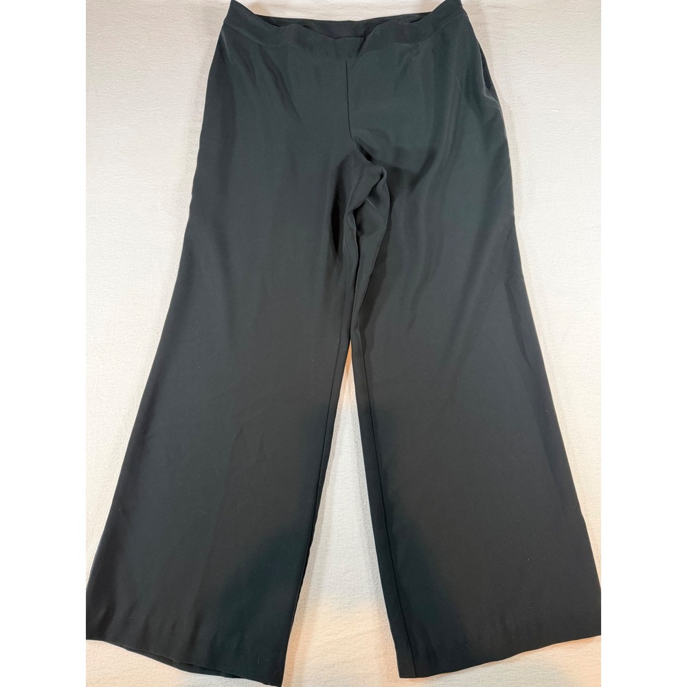 Chico's Black Wide Leg Trousers Side Zip Dress Pants Size 3 Regular (16W) (XL)